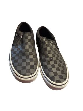 Vans Classic Slip-On Checkerboard Sneakers - Black/Grey